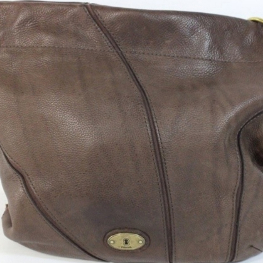 RARE Fossil Floral Hobo Bag & Wallet Genuine Leather Purse with Key Fob Charm - Picture 3 of 6